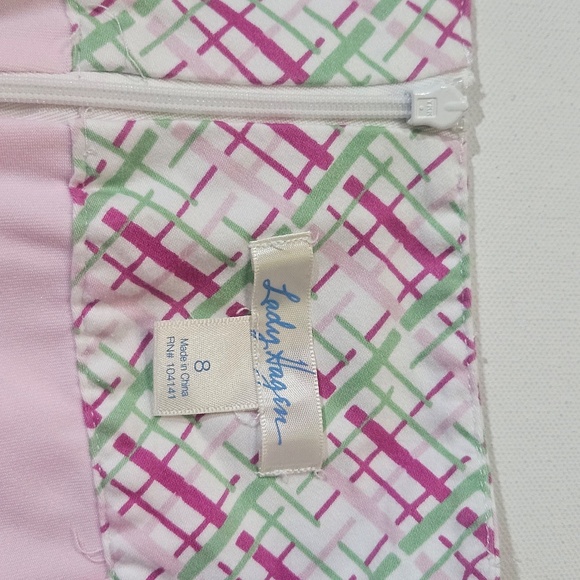 Lady Hagen Skort Womens 8 Multicolor Pink Ribbon Golf Geometric Lined Athletic - Picture 5 of 7